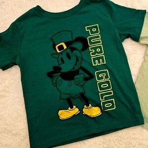 Disney Mickey Mouse Irish green Saint paddy’s st Patrick’s day t shirt  4T